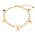 Stainless Steel Double Link  Chain 18k Gold Plated   Personalized  Anklet